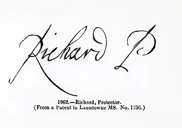 Reproduktion der Unterschrift von Richard Cromwell (1626-1712), Lordprotektor